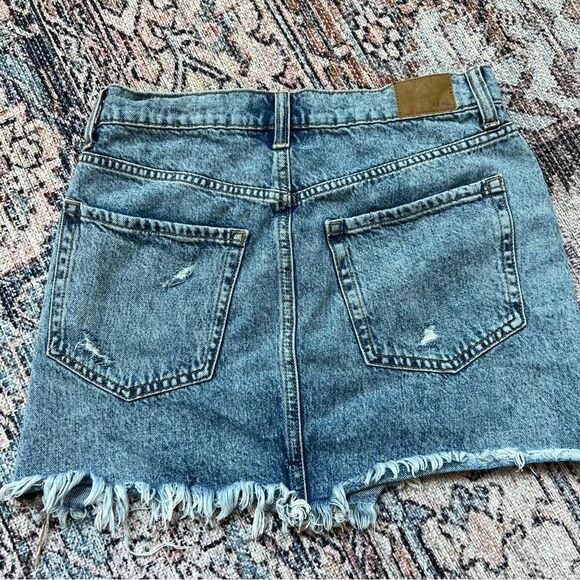 Aeropostale Denim Micro Skirt Distressed Jean Mini Skirt High Rise Size 4 - Picture 7 of 8